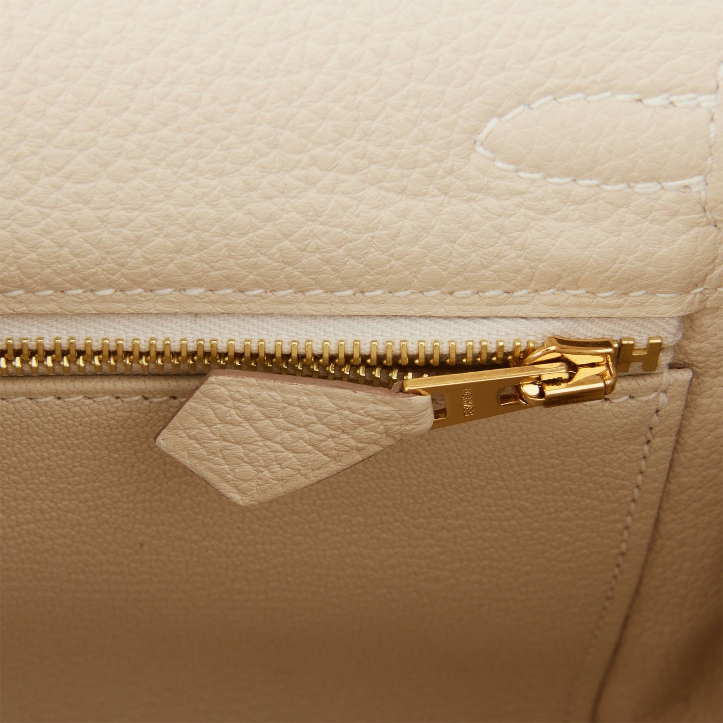 Hermes Kelly Retourne 25 Craie Togo Gold Hardware