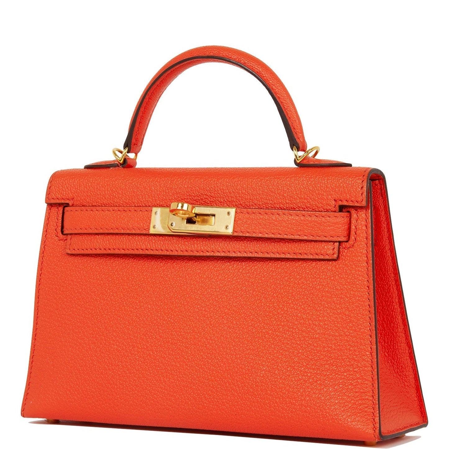 Hermes Kelly Sellier 20 Feu Chevre Gold Hardware