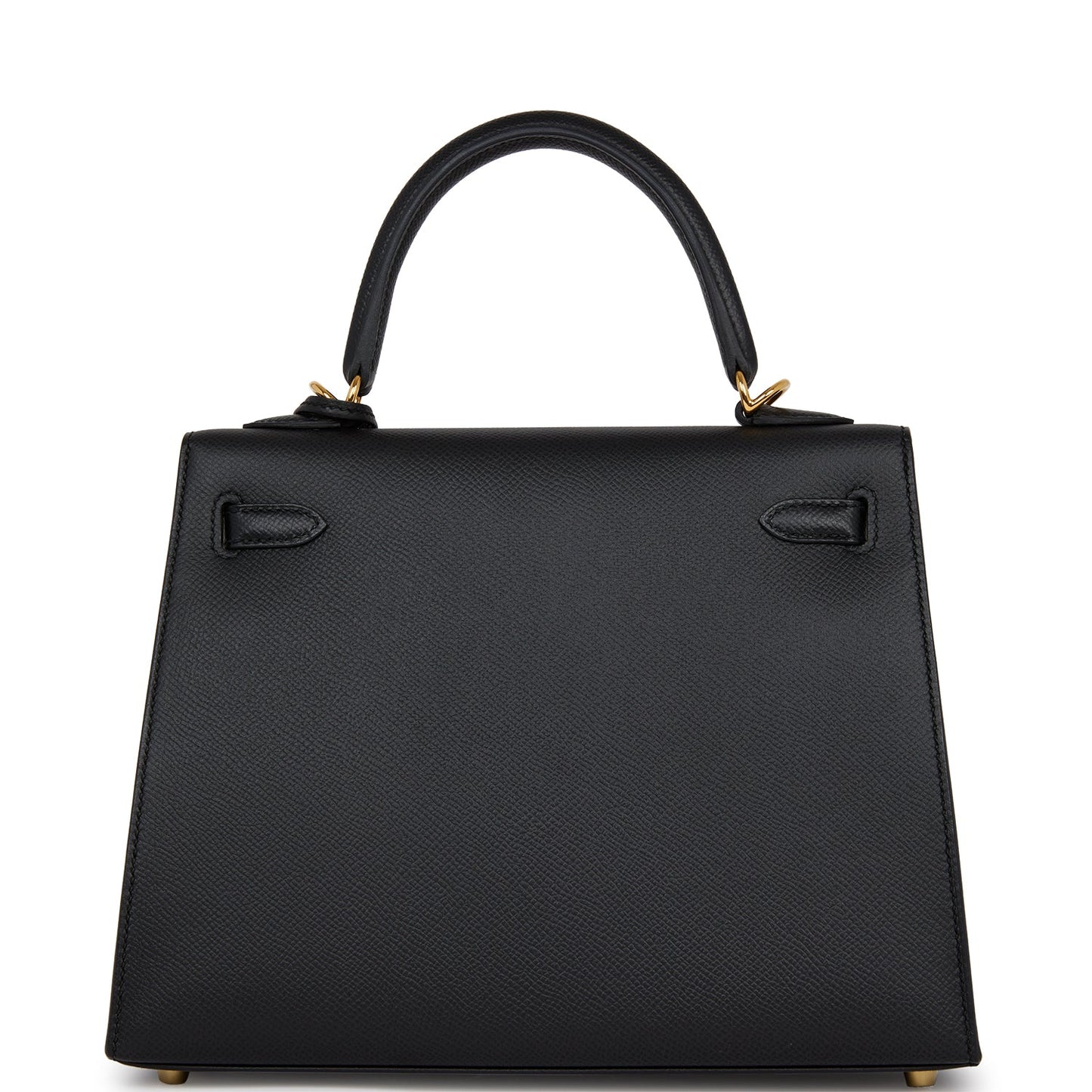 Hermes Kelly Sellier 25 Black Epsom Gold Hardware