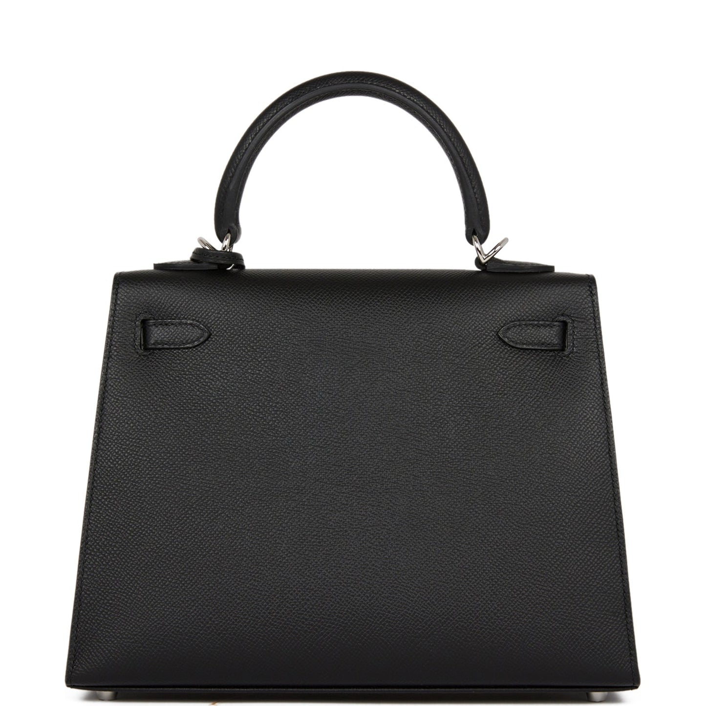 Hermes Kelly Sellier 25 Black Epsom Palladium Hardware