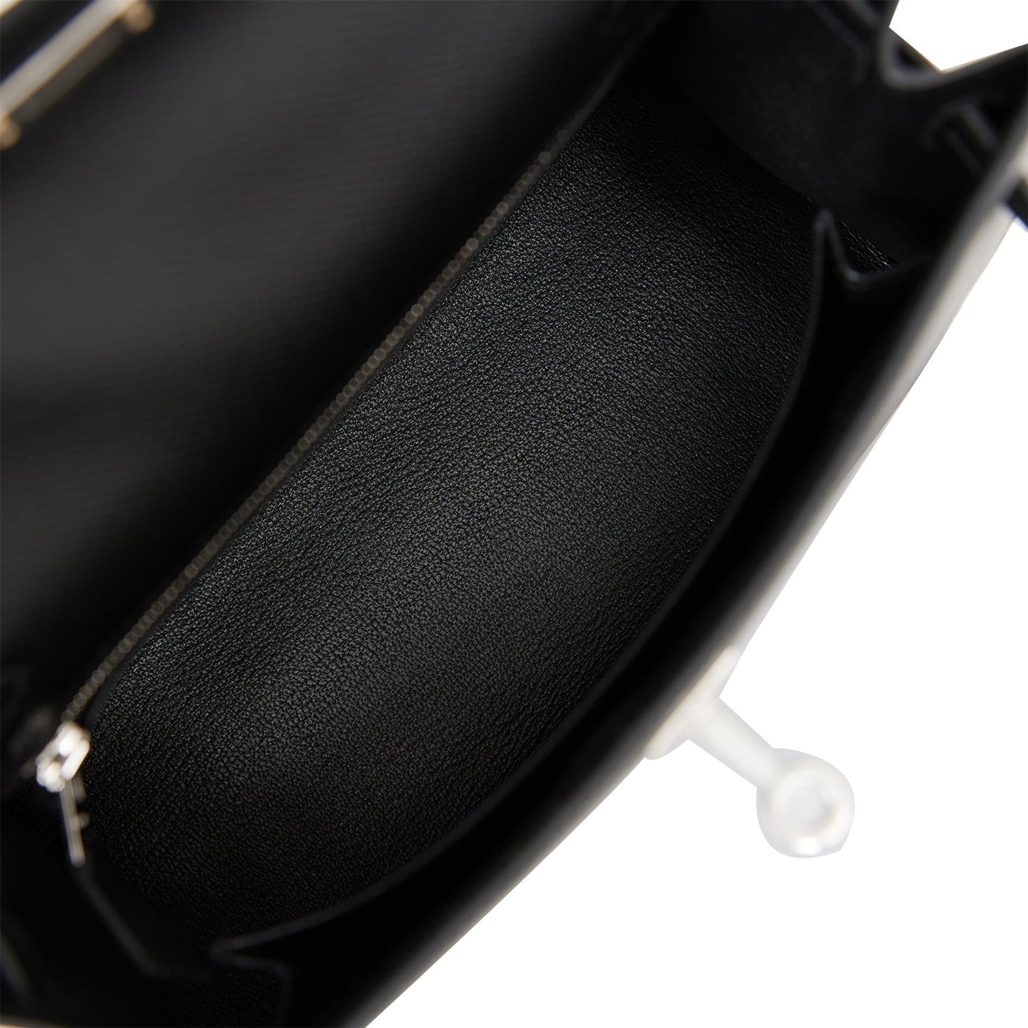 Hermes Kelly Sellier 25 Black Epsom Palladium Hardware