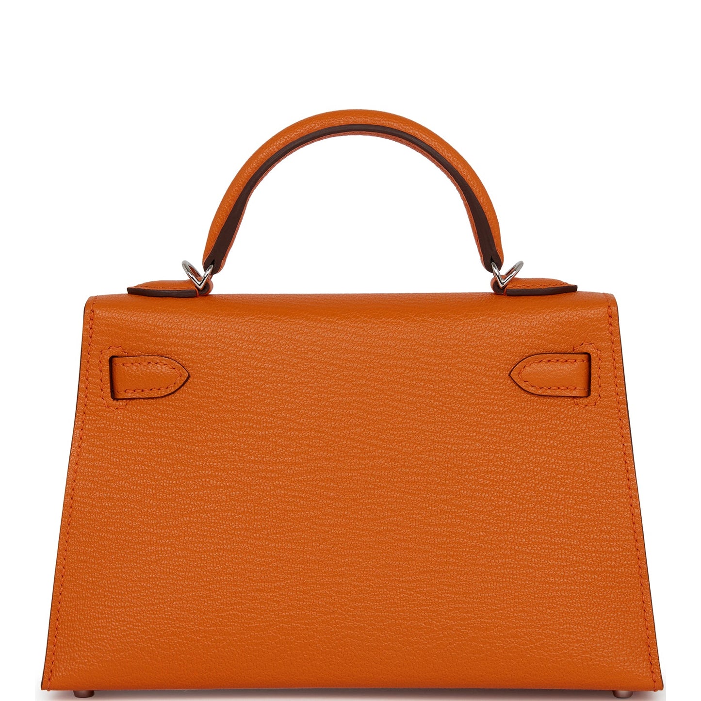 Hermes Kelly Sellier 20 Orange Verso Chèvre Palladium Hardware