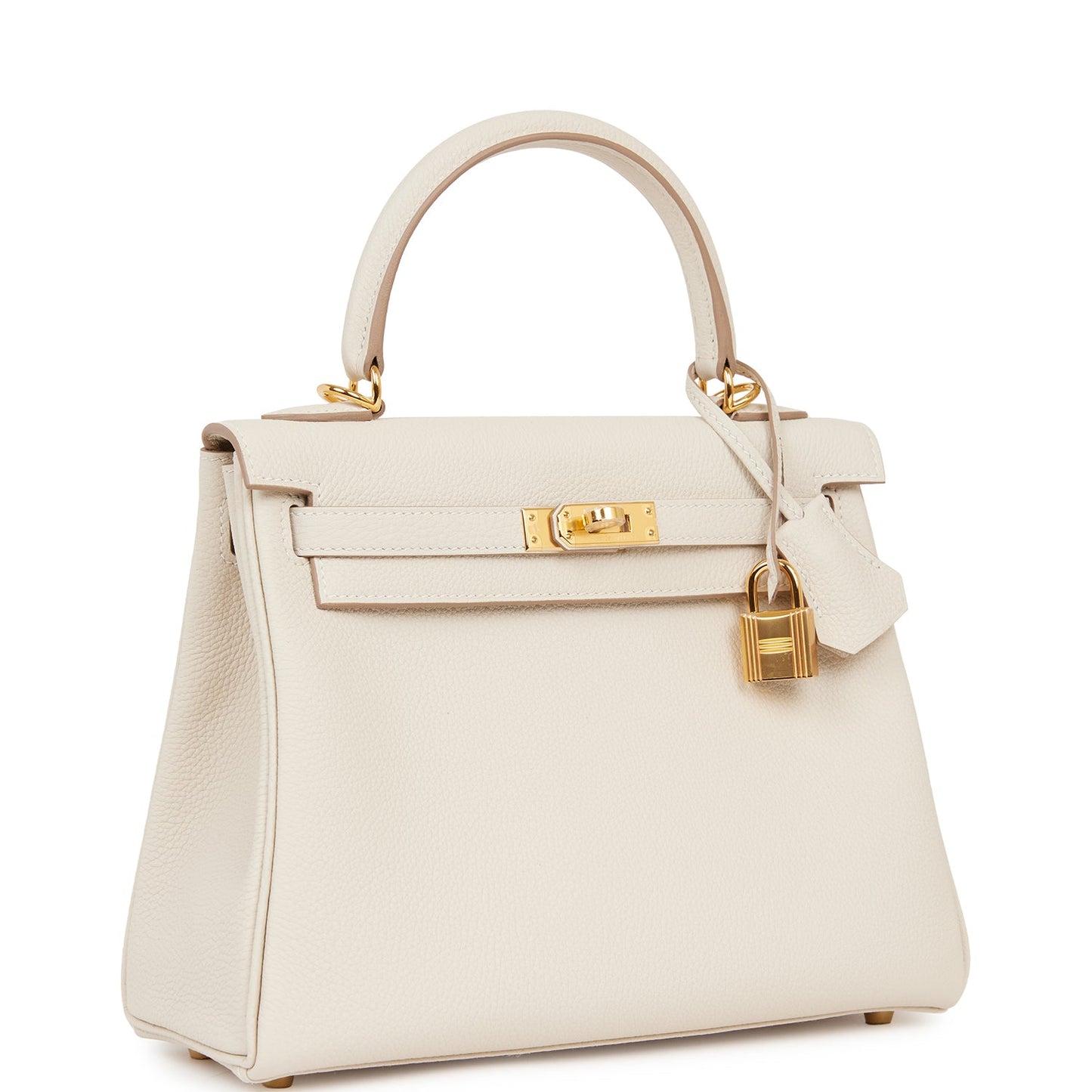 Hermes Kelly Retourne 25 Craie Togo Gold Hardware