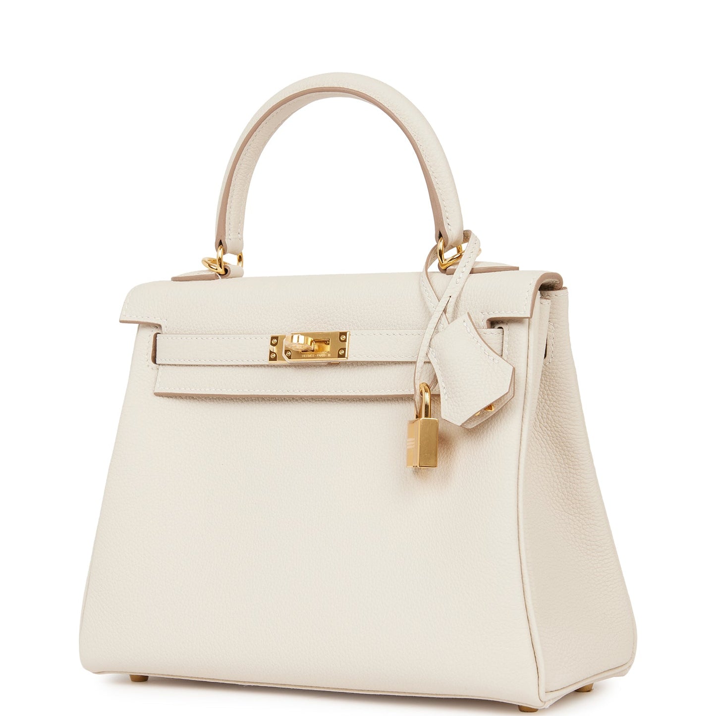 Hermes Kelly Retourne 25 Craie Togo Gold Hardware