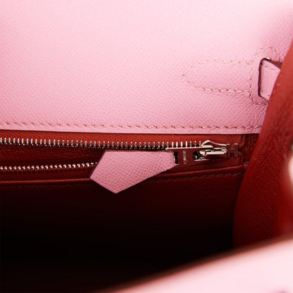 Hermes Kelly Sellier 25 Pink Verso Madame Palladium Hardware