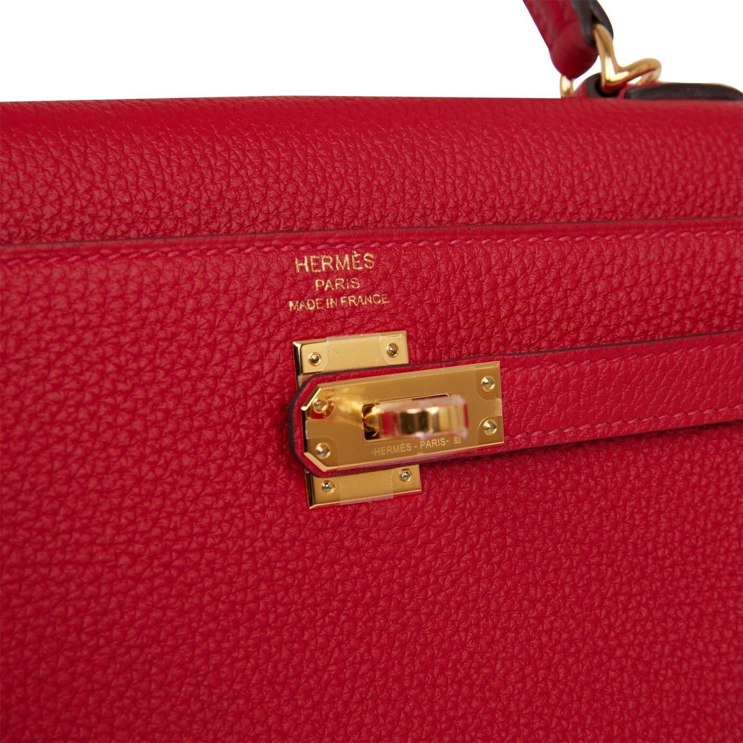 Hermes Kelly Retourne 25 Rouge Casaque Togo Gold Hardware