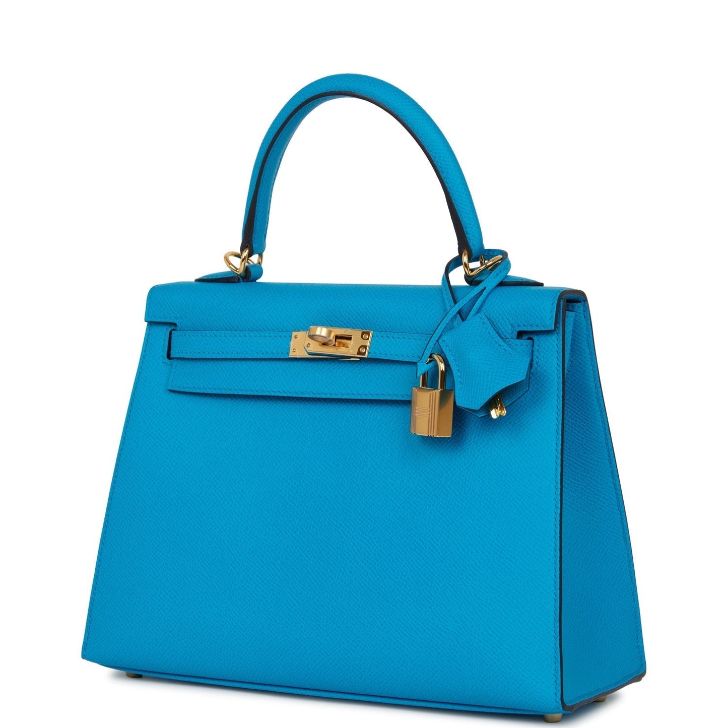 Hermes Kelly Sellier 25 Bleu Frida Epsom Gold Hardware