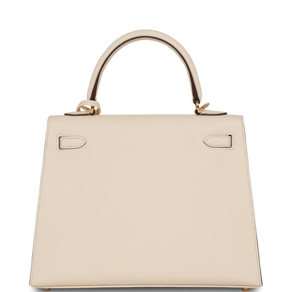 Hermes Kelly Sellier 25 Nata Epsom Gold Hardware