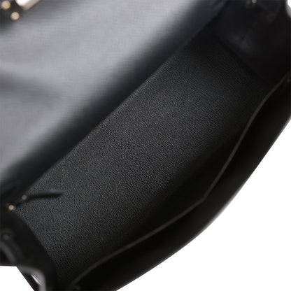 Hermes Kelly Sellier 28 Black Epsom Palladium Hardware