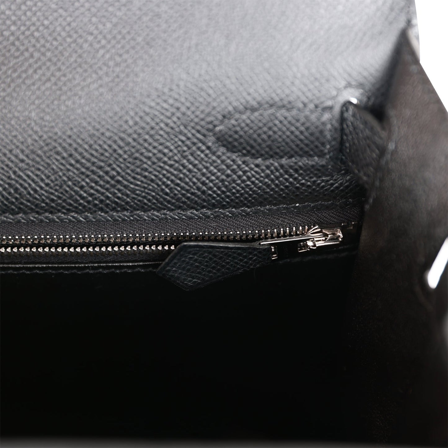 Hermes Kelly Sellier 28 Black Epsom Palladium Hardware