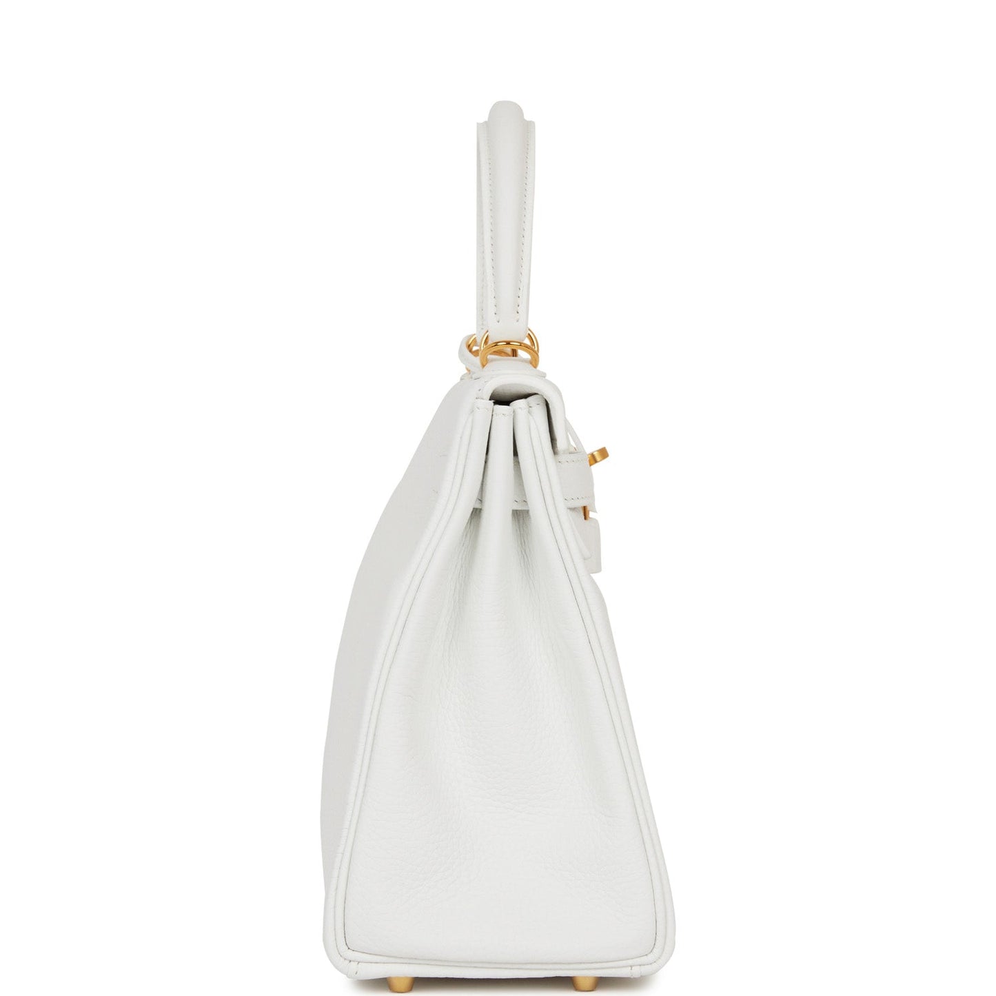 Hermes Kelly Retourne 28 White Clemence Gold Hardware