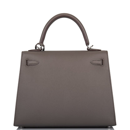 Hermes Kelly Sellier 25 Etain Epsom Palladium Hardware