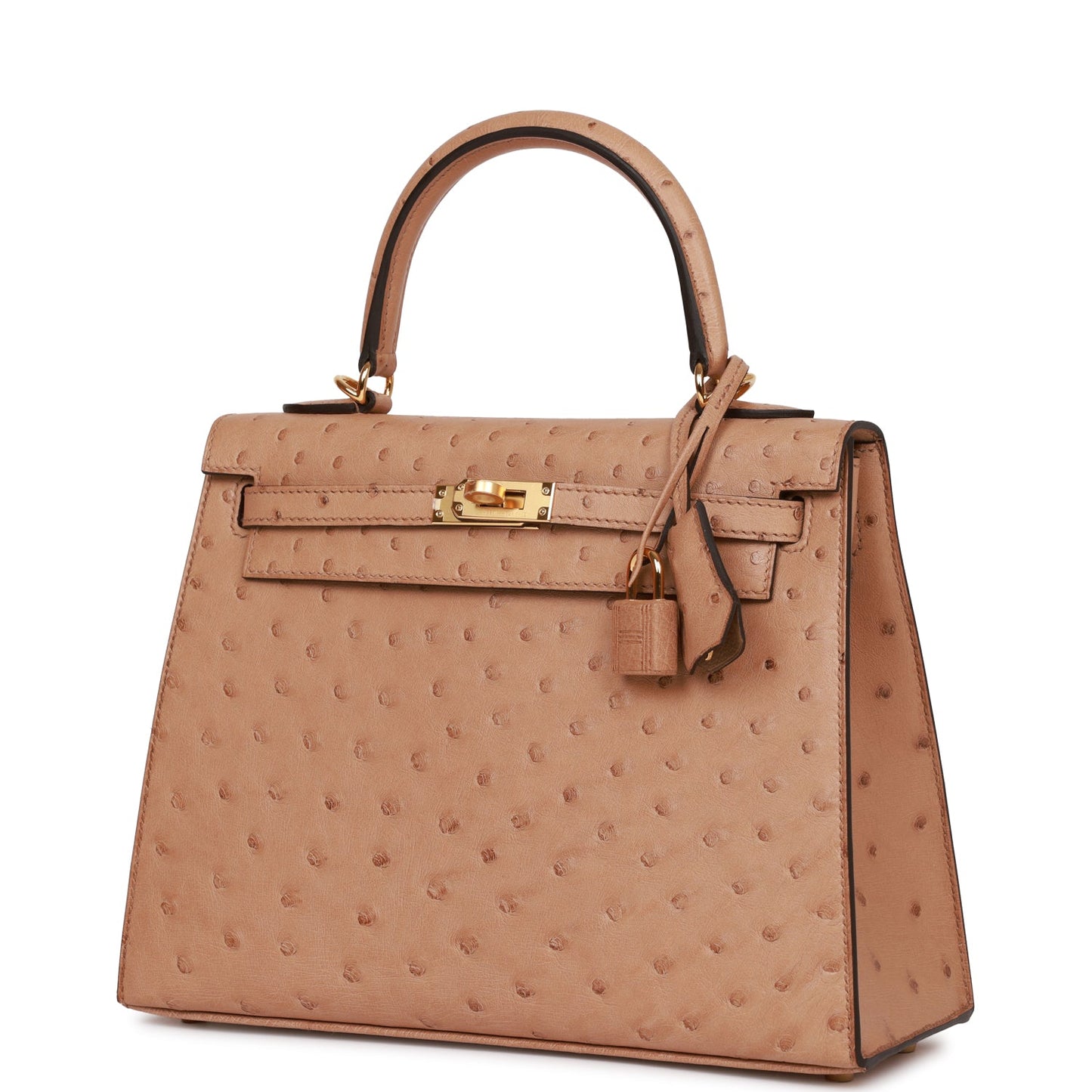 Hermes Kelly Sellier 25 Chai Ostrich Gold Hardware