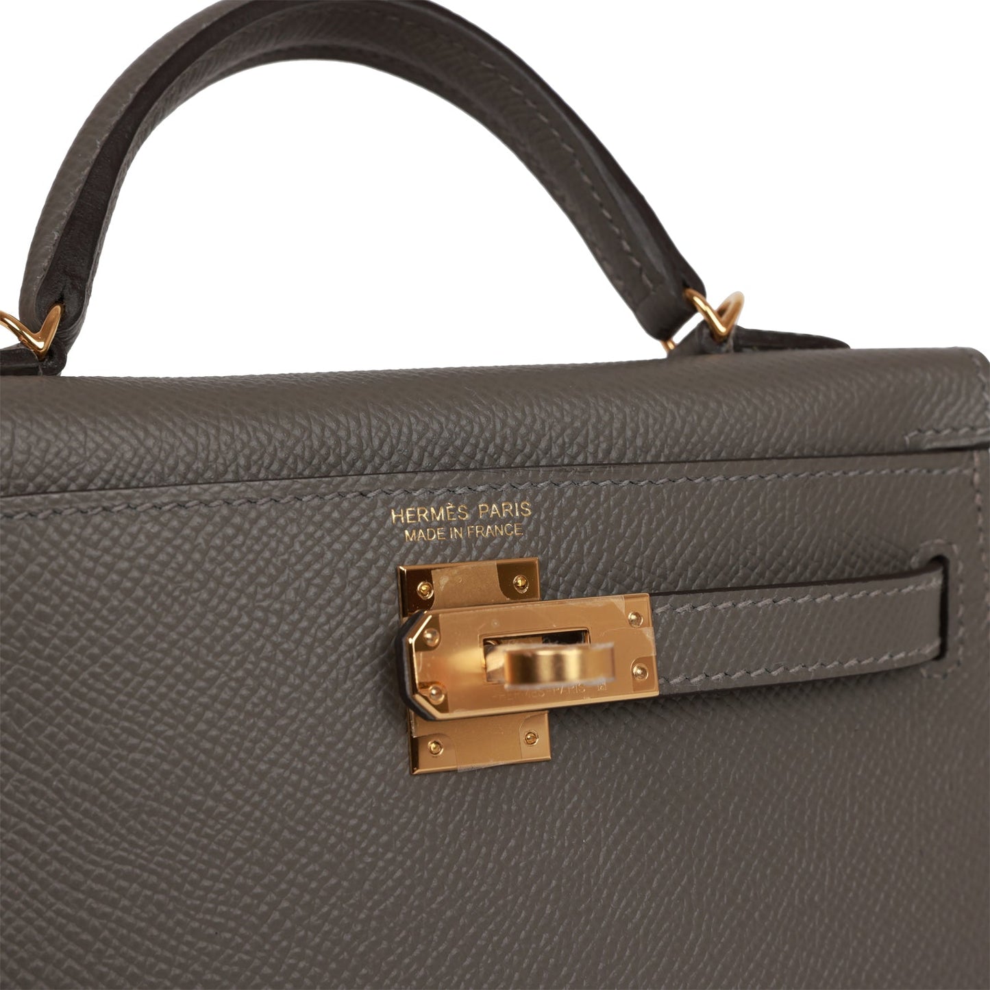 Hermes Kelly Sellier 20 Gris Meyer Epsom Gold Hardware