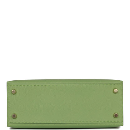 Hermes Kelly Sellier 25 Vert Criquet Epsom Gold Hardware