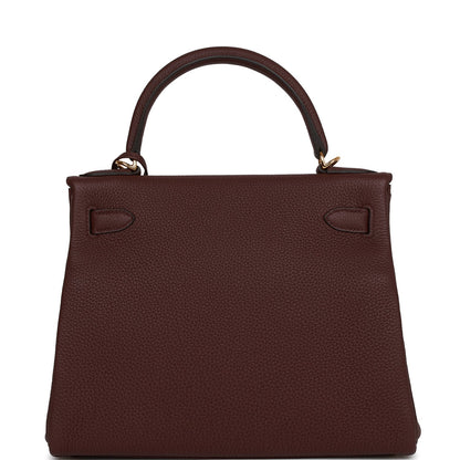 Hermes Kelly Retourne 28 Bordeaux Togo Gold Hardware