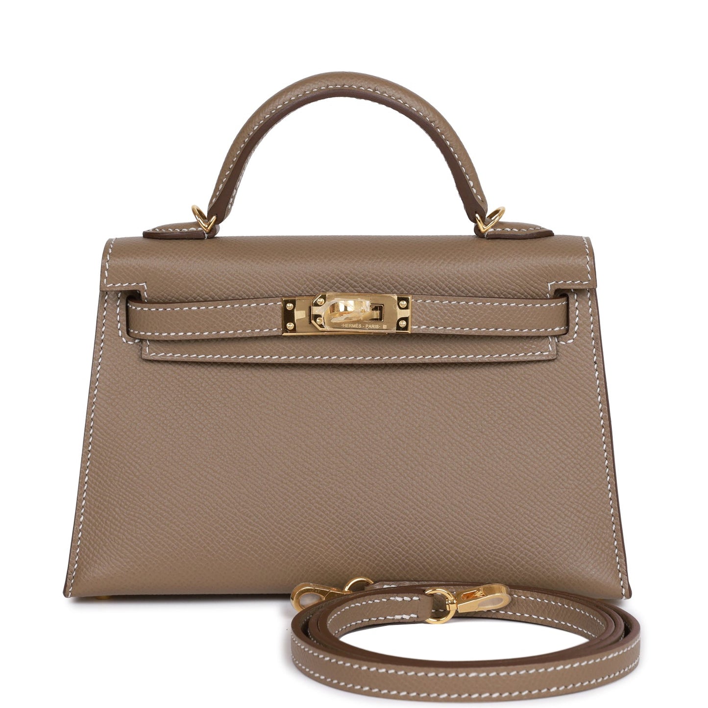 Hermes Kelly Sellier 20 Etoupe Epsom Gold Hardware