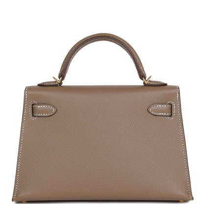 Hermes Kelly Sellier 20 Etoupe Epsom Gold Hardware