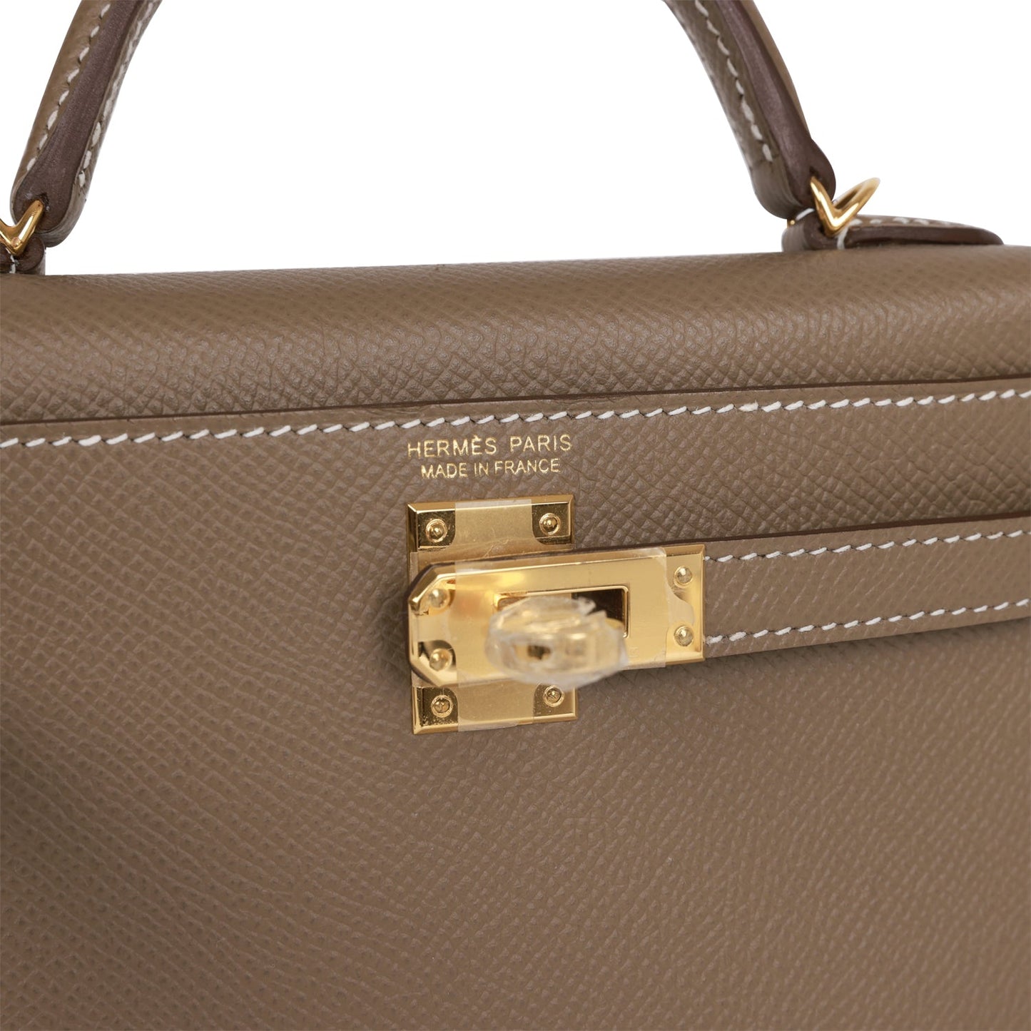 Hermes Kelly Sellier 20 Etoupe Epsom Gold Hardware