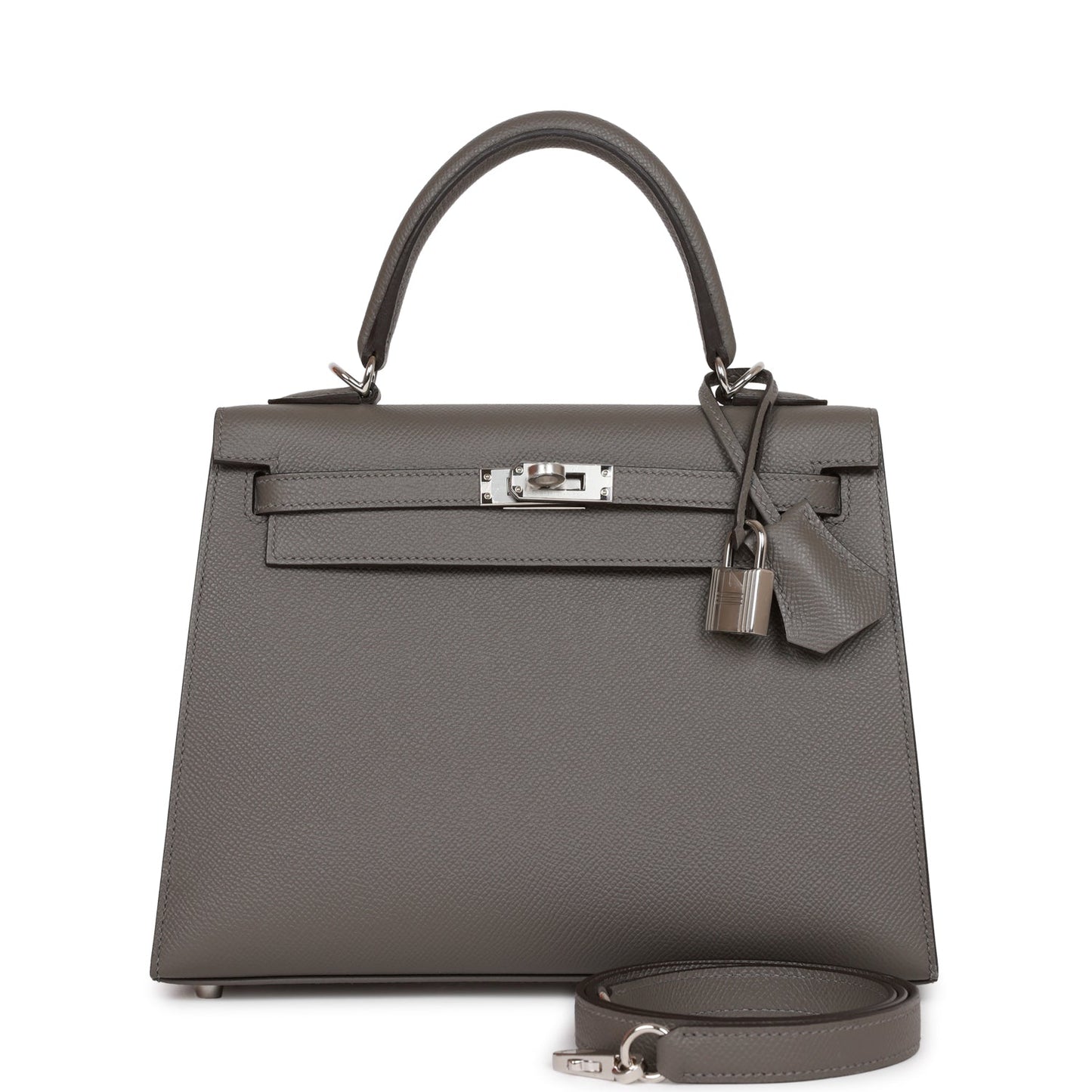 Hermes Kelly Sellier 25 Gris Meyer Epsom Palladium Hardware