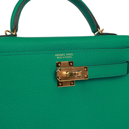 Hermes Kelly Sellier 20 Vert Jade Epsom Gold Hardware