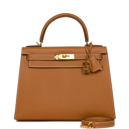 Hermes Kelly Sellier 28 Gold Epsom Gold Hardware