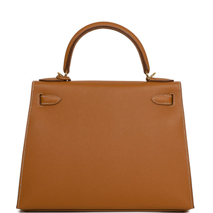 Hermes Kelly Sellier 28 Gold Epsom Gold Hardware