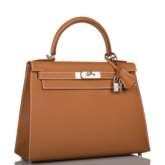 Hermes Kelly Sellier 28 Gold Epsom Palladium Hardware