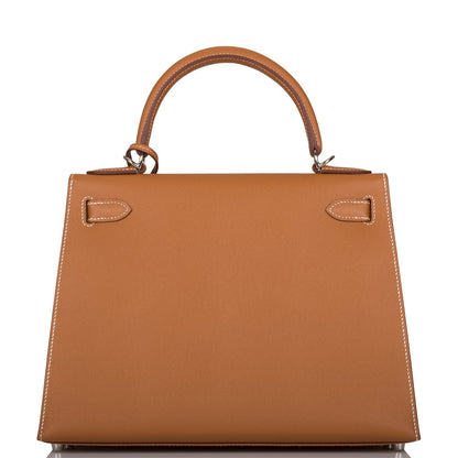 Hermes Kelly Sellier 28 Gold Epsom Palladium Hardware