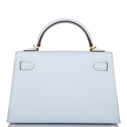 Hermes Kelly Sellier 20 Bleu Brume Epsom Gold Hardware