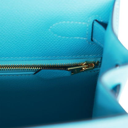 Hermes Kelly Sellier 28 Bleu du Nord Epsom Gold Hardware