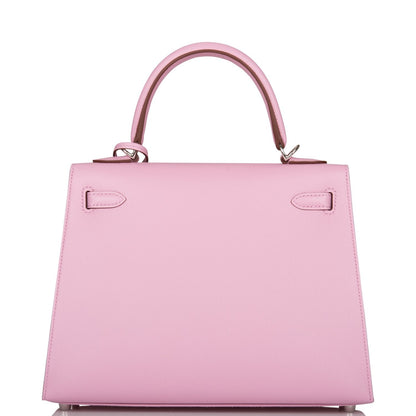 Hermes Kelly Sellier 25 Mauve Sylvestre Epsom Palladium Hardware