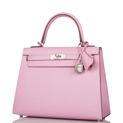 Hermes Kelly Sellier 25 Mauve Sylvestre Epsom Palladium Hardware