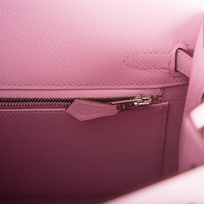 Hermes Kelly Sellier 25 Mauve Sylvestre Epsom Palladium Hardware