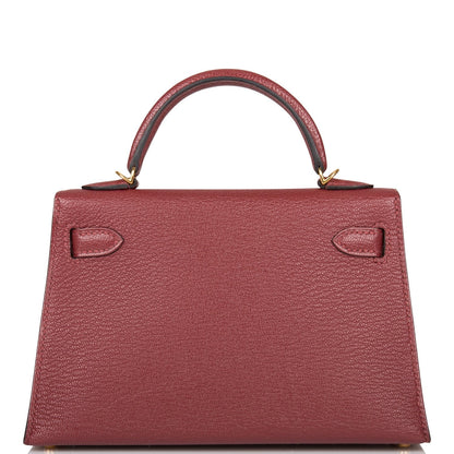 Hermes Kelly Sellier 20 Rouge H Chevre Gold Hardware