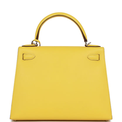 Hermes Kelly Sellier 28 Jaune de Naples Epsom Palladium Hardware