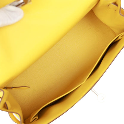 Hermes Kelly Sellier 28 Jaune de Naples Epsom Palladium Hardware