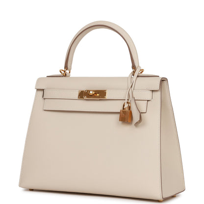 Hermes Kelly Sellier 28 Craie Epsom Gold Hardware