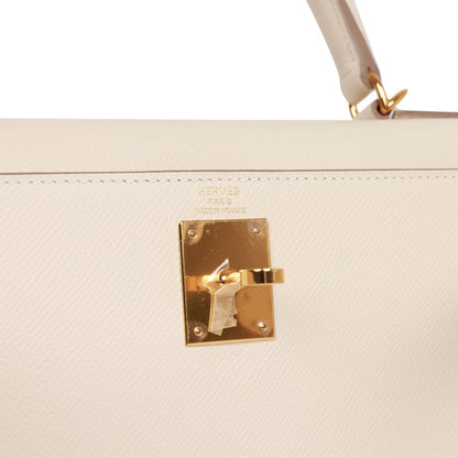 Hermes Kelly Sellier 28 Craie Epsom Gold Hardware