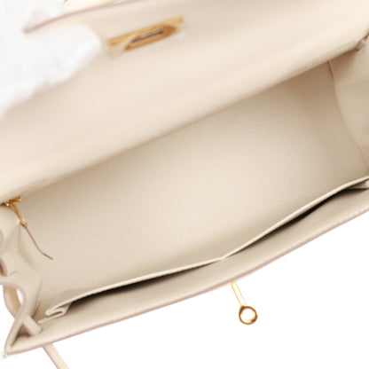 Hermes Kelly Sellier 28 Craie Epsom Gold Hardware