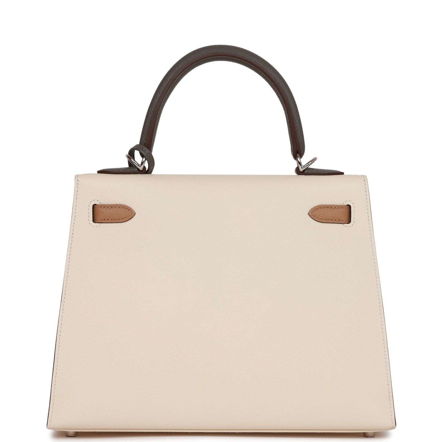 Hermes Kelly Sellier 25 Tri-Color Nata, Chai and Gris Meyer Epsom Palladium Hardware