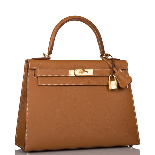 Hermes Kelly Sellier 28 Gold Epsom Gold Hardware