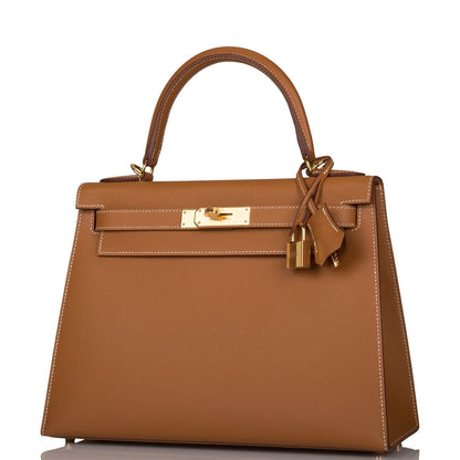 Hermes Kelly Sellier 28 Gold Epsom Gold Hardware