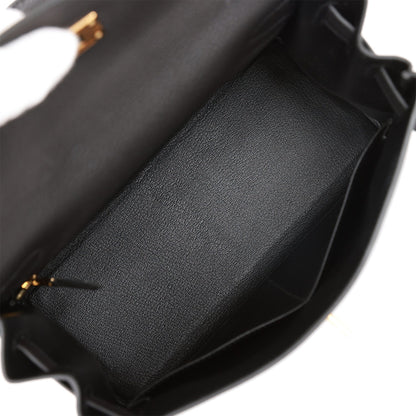 Hermes Kelly Retourne 28 Black Togo Gold Hardware