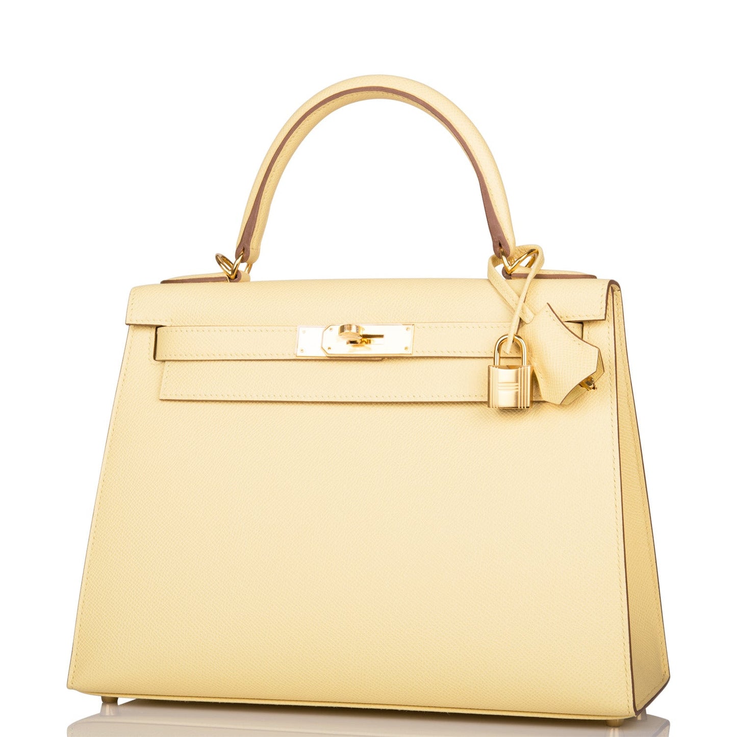 Hermes Kelly Sellier 28 Jaune Poussin Epsom Gold Hardware