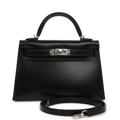 Hermes Kelly Sellier 20 Black Box Palladium Hardware