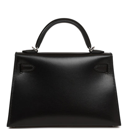 Hermes Kelly Sellier 20 Black Box Palladium Hardware