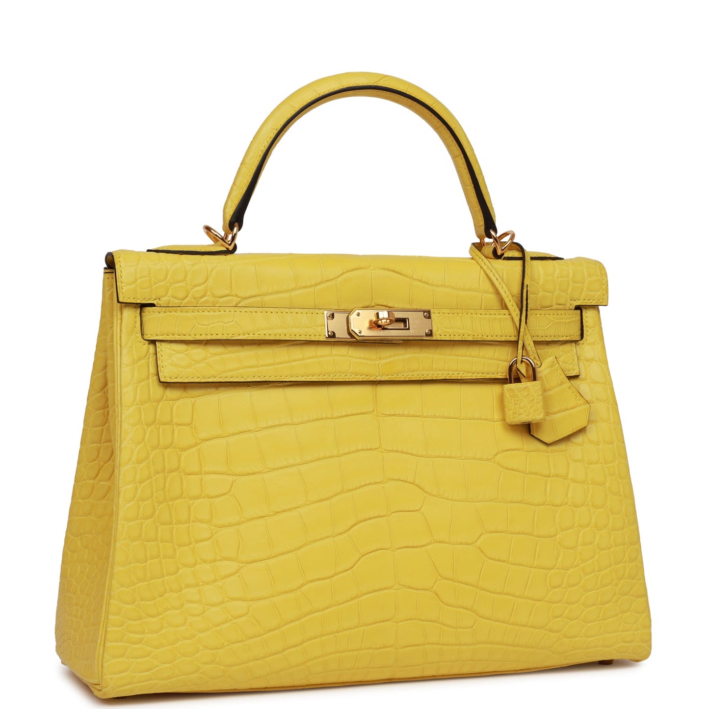 Hermes Special Order (HSS) Kelly Retourne 32 Mimosa Matte Alligator Gold Hardware