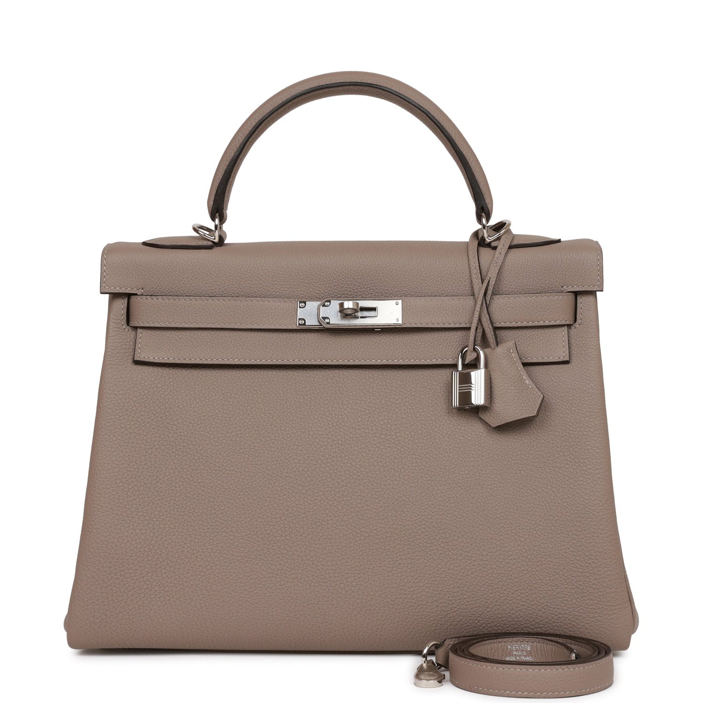 Hermes Kelly Retourne 32 Gris Asphalte Togo Palladium Hardware