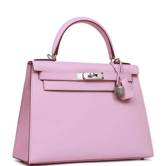 Hermes Kelly Sellier 28 Mauve Sylvestre Epsom Palladium Hardware